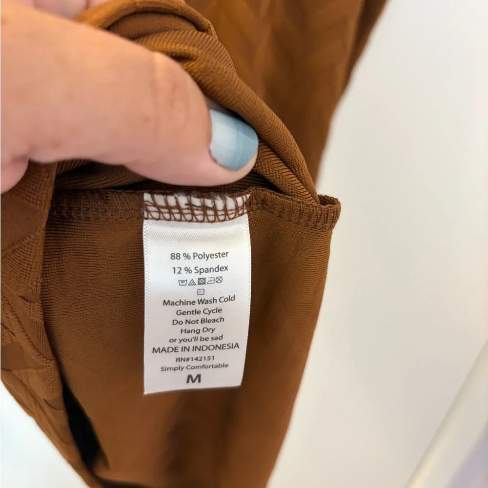 LuLaRoe Brown Chevron Midi Skirt NWT 16-20 W/L 26 M Cassie - Picture 6 of 6